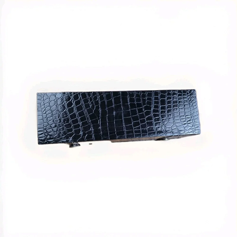 Wine bottle gift box holder carrier case & 4pc accessories set Faux Alligator